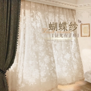 蝴蝶纱法式浪漫纱帘透光不透人窗帘白纱卧室2025新款高级感窗纱