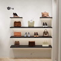 广埃灯光展示架墙上置物架发光陈列架带灯层板直播间装饰架定制