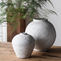 复古新中式陶罐侘寂风做旧装饰品摆件玄关电视柜插花水培陶瓷花瓶