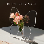 家居小红书亚克力轻奢高级感蝴蝶花瓶创意艺术相框花瓶水培插花器