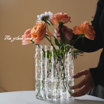 高级感花瓶摆件网红ins风透明玻璃水养插花鲜花客厅餐桌家用装饰